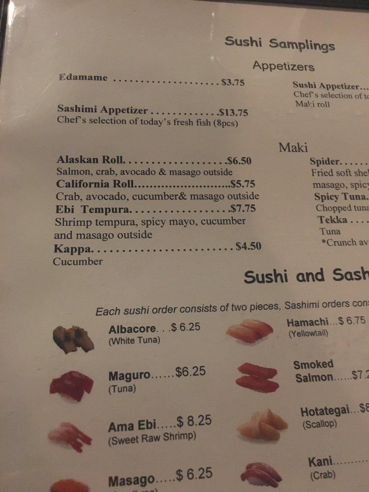 Menu at Fuji Japanese Steak House steakhouse, Orland Park