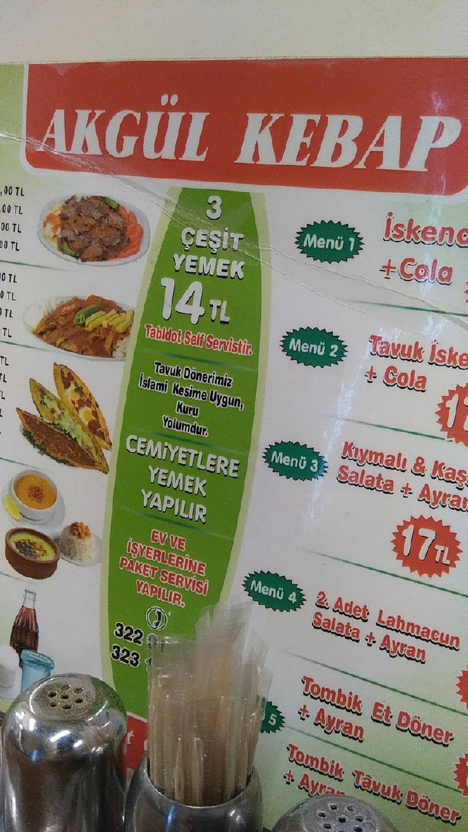 Menu at Senler Kebap Salonu Izmit İstiklal Cd No 123 B