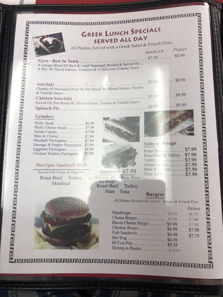 Menu at Jimmy's Greek American Grill restaurant, Sebring, 901 US Hwy 27