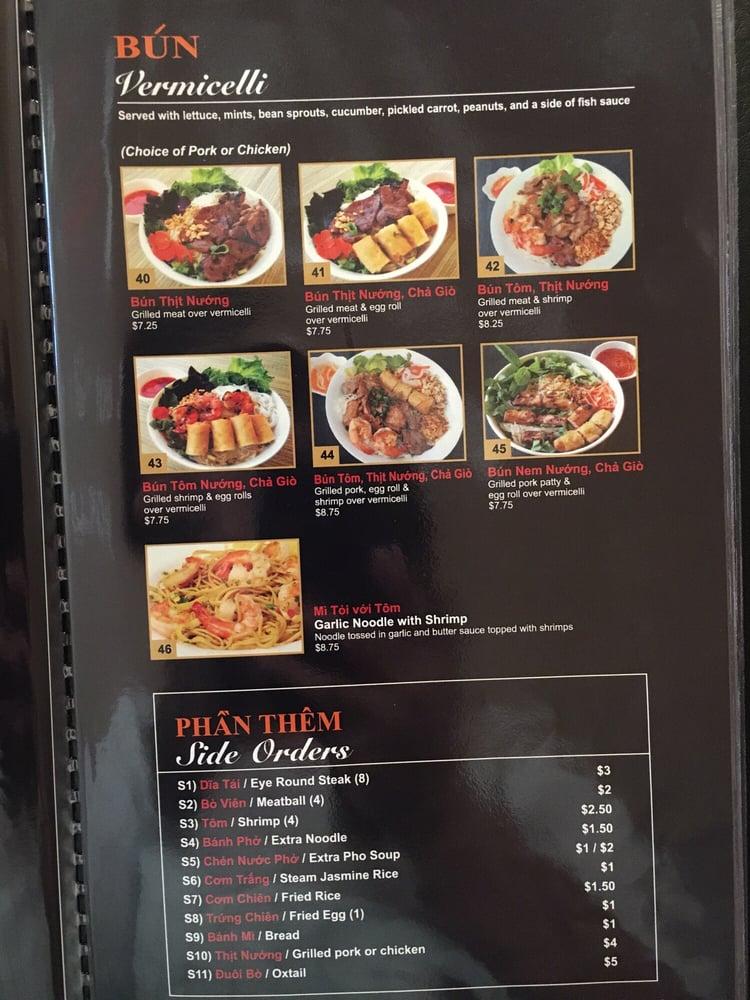 Menu At Simply Pho Restaurant Lake Forest