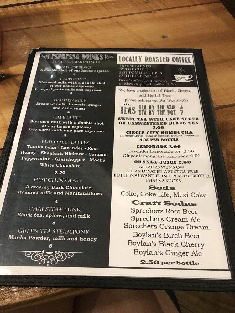 Menu at Bird's Nest Cafe, Nashville
