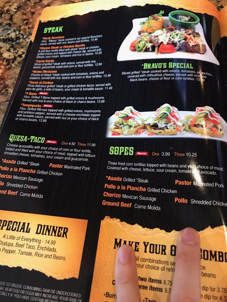 Menu at Bravos Cantina And Grill restaurant, Sugar Hill