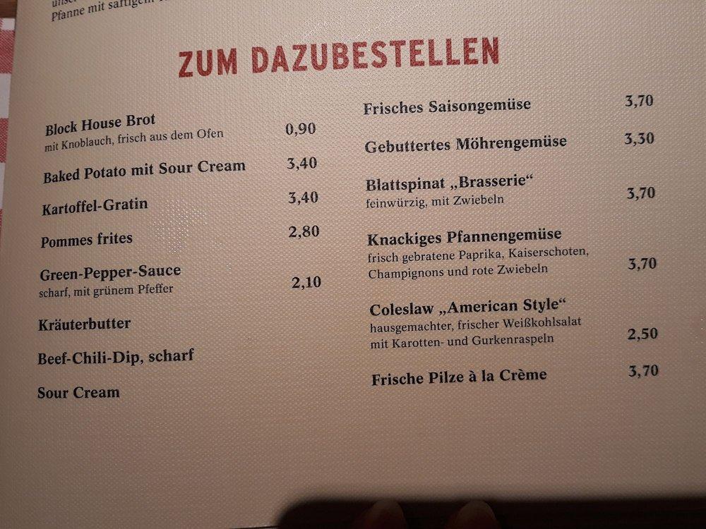 Speisekarte von BLOCK HOUSE TheodorHeussPlatz steakhaus, Berlin