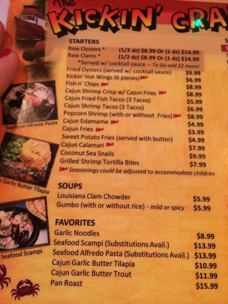 Menu at The Kickin' Crab restaurant, Chino Hills