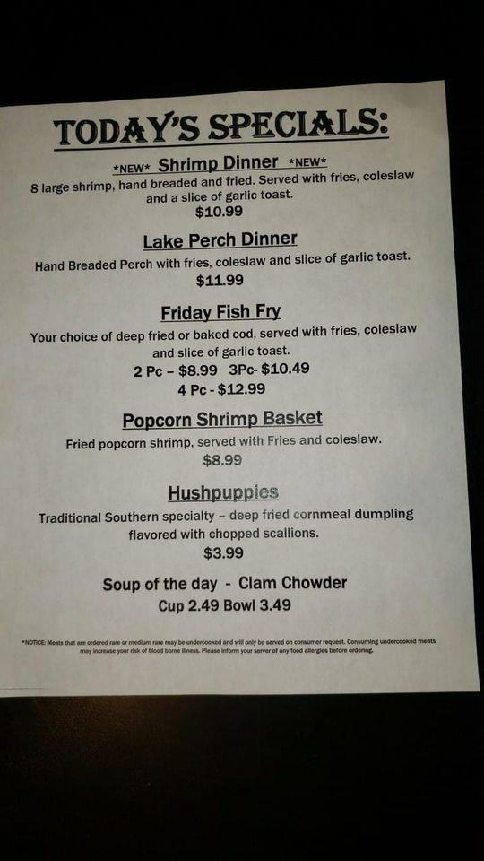 Menu at Tower Lanes pub & bar, Beaver Dam