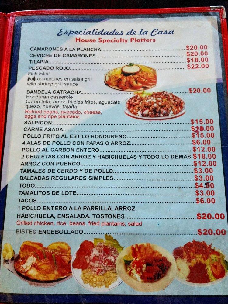 Menu at Ruinas de Copán & Bar, New York City
