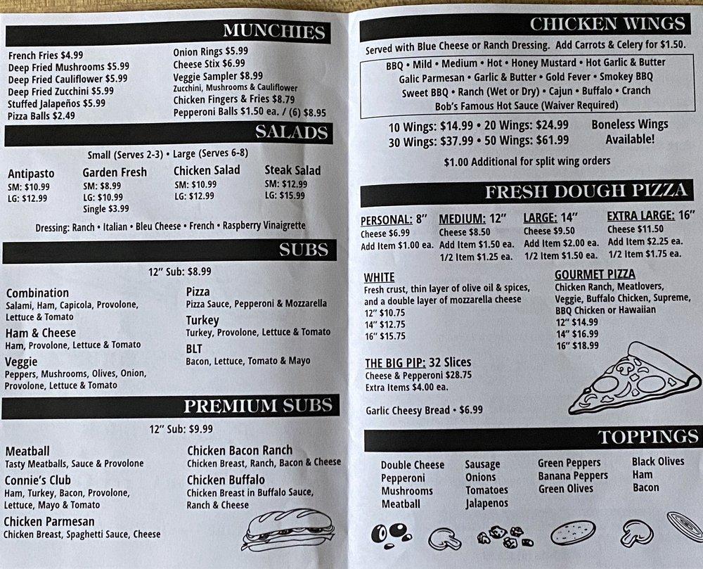 Menu at Presque Isle Pizza Restaurant / Connie's Ice Cream, Erie