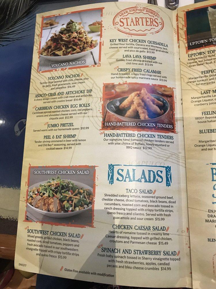 Menu at Margaritaville - Pigeon Forge pub & bar, Pigeon Forge, 130 The ...