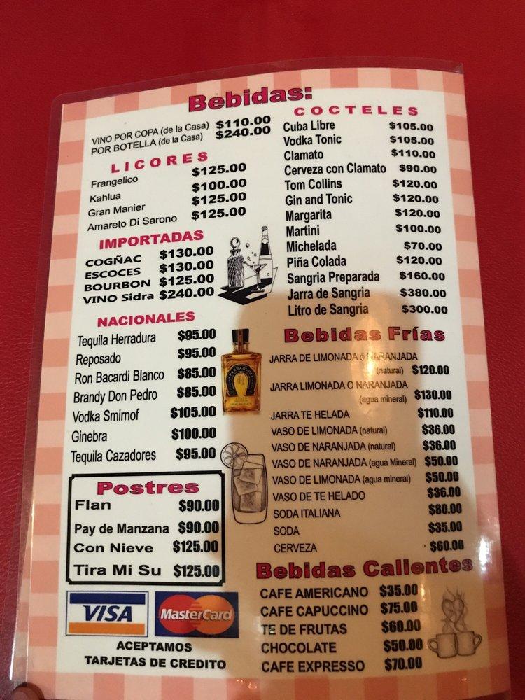 Menu at Vittorio's Italian Restaurant, Tijuana, Av. Revolución 1691