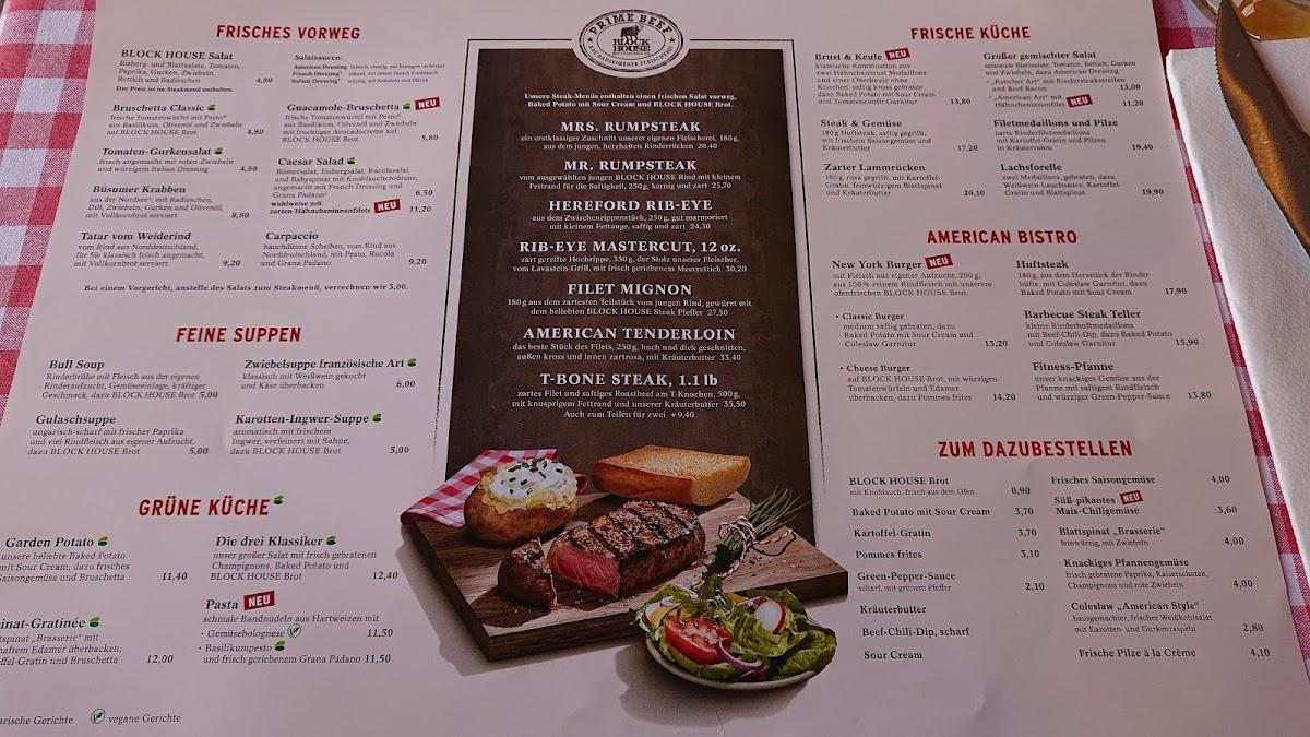 Menu at BLOCK HOUSE Am Alexanderplatz steakhouse, Berlin, Karl
