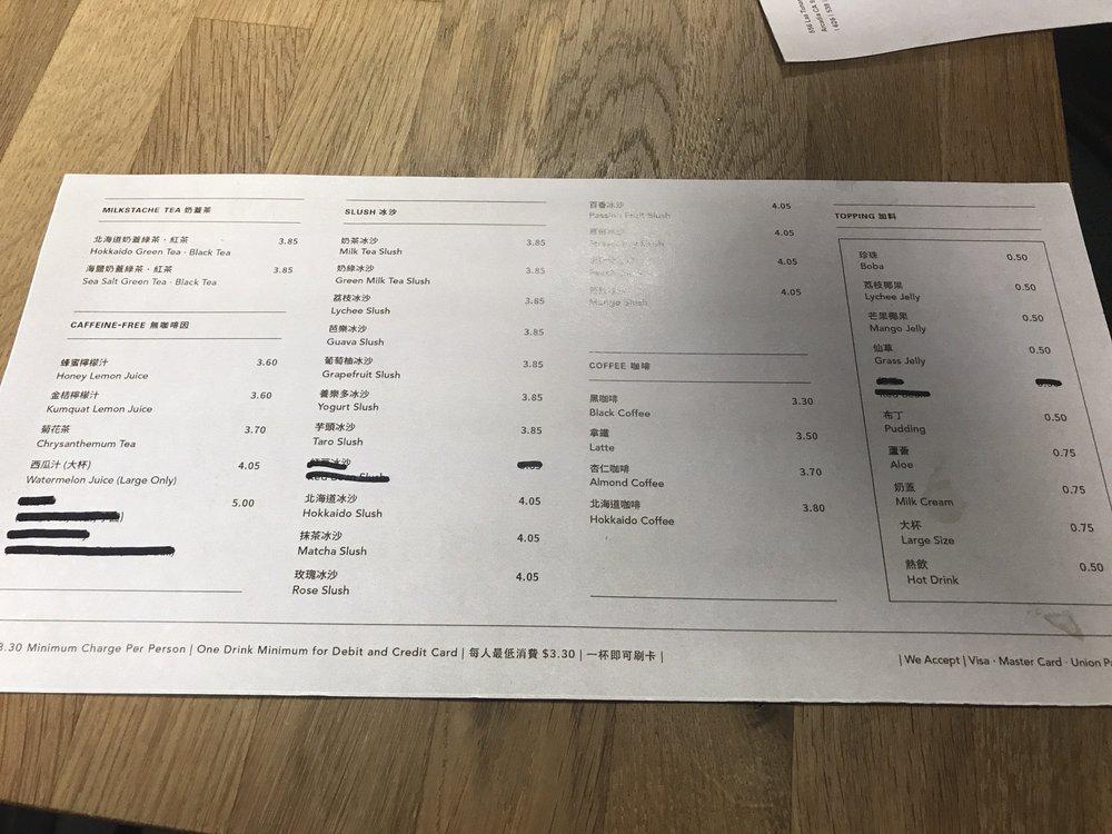 Menu at Nest Tea House restaurant, Arcadia