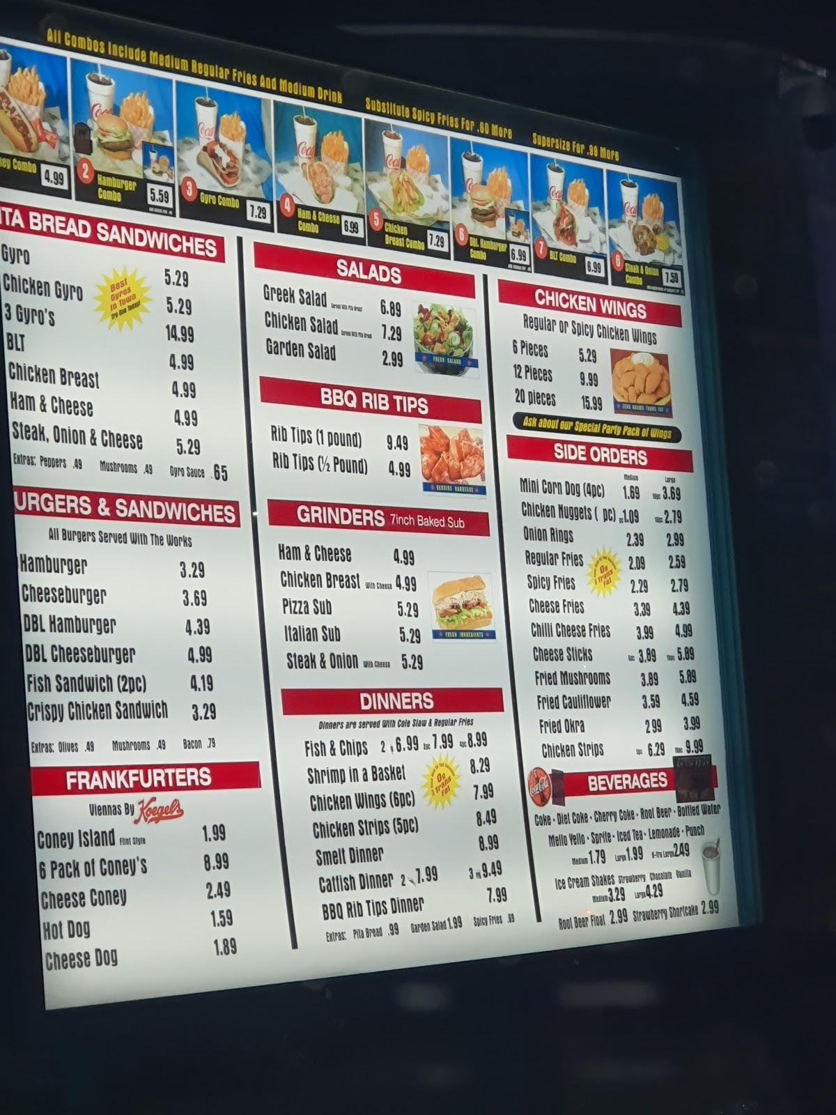 Menu At Papa's Drive-thru Restaurant, Flint