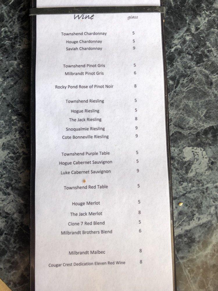 Menu at Ritzville Pastime Bar & Grill, Ritzville
