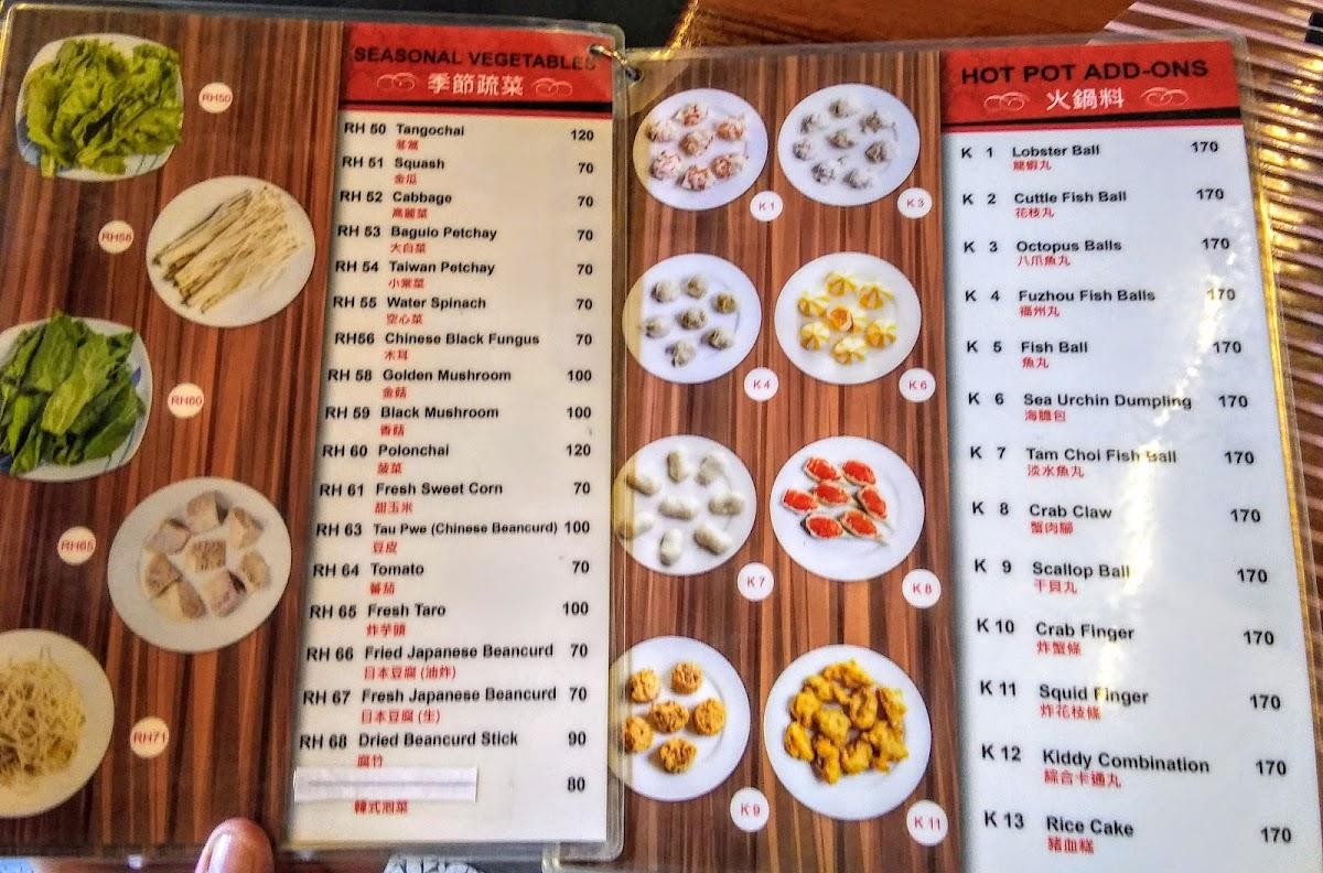 Carta del restaurante Taiwan ShabuShabu, Iloílo