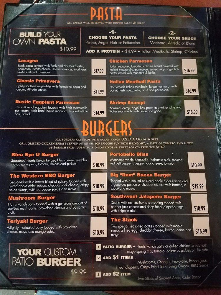 Menu at The Patio Oroville desserts, Oroville