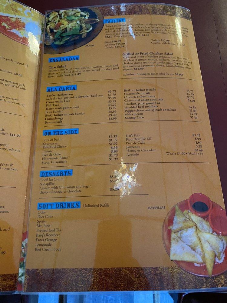 Menu at Tortilla Flats restaurant, Gladstone, NE Antioch Rd