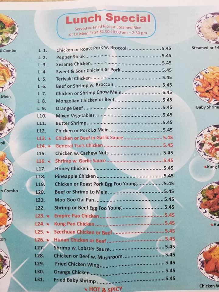 Menu At China Wok Wilbuton Restaurant Wilburton