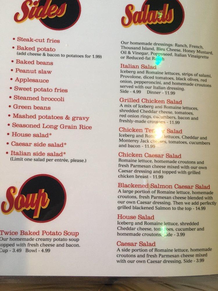 Menu at Amazing Joe's Grill restaurant, Muncie