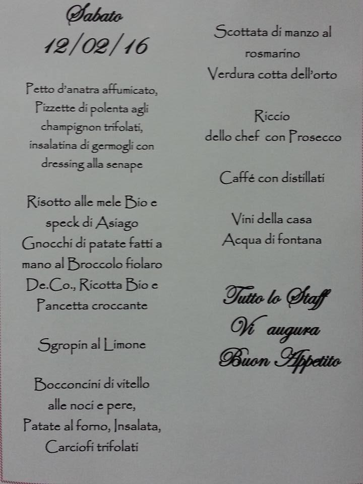 Menu di Albergo - Ristorante Italia Risorta 
