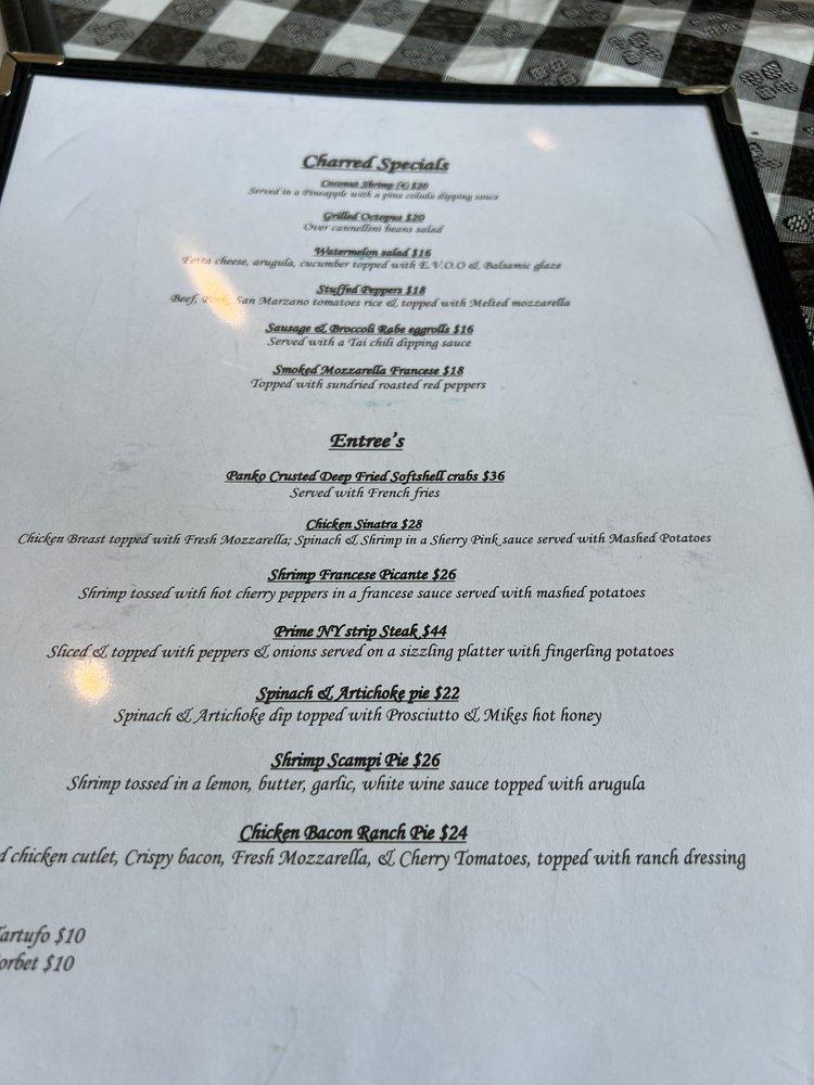 Menu at Charred Brick Oven pizzeria, Seaford