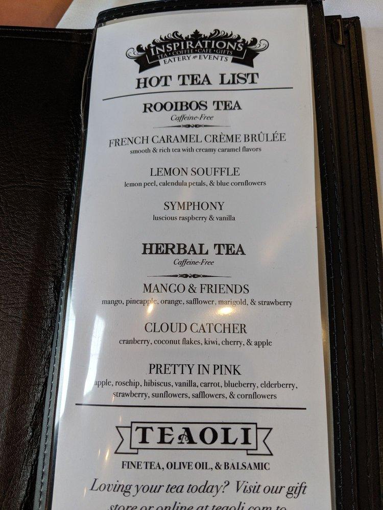 Menu at Inspirations Tea Room, Eatery, & Events restaurant, Edmond