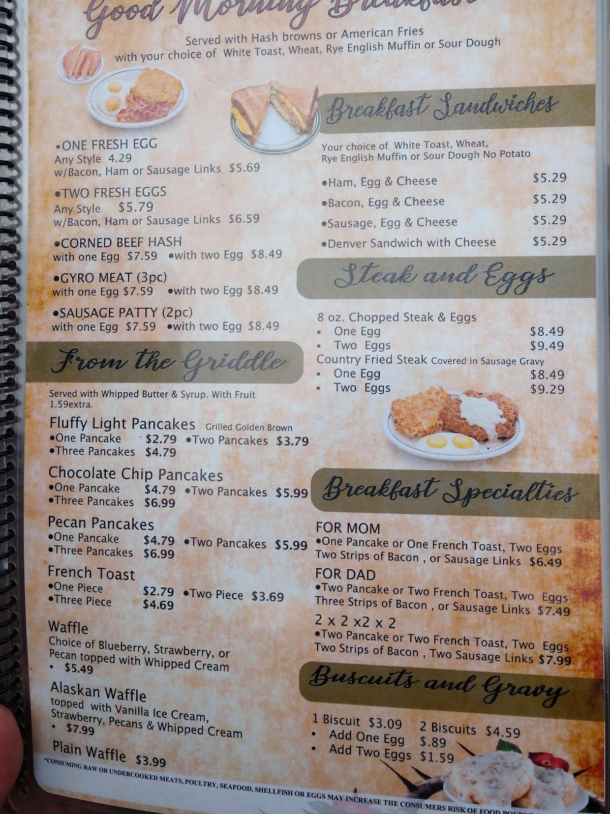 Menu at Rose Garden Family Restaurant, Astor