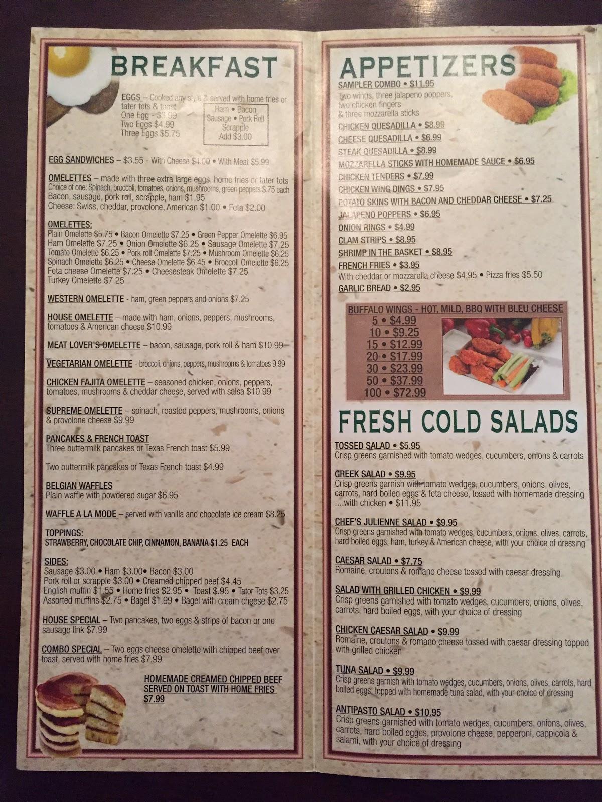 Menu at Anthony's Pizzeria & Ice Cream Parlor, Wildwood Crest