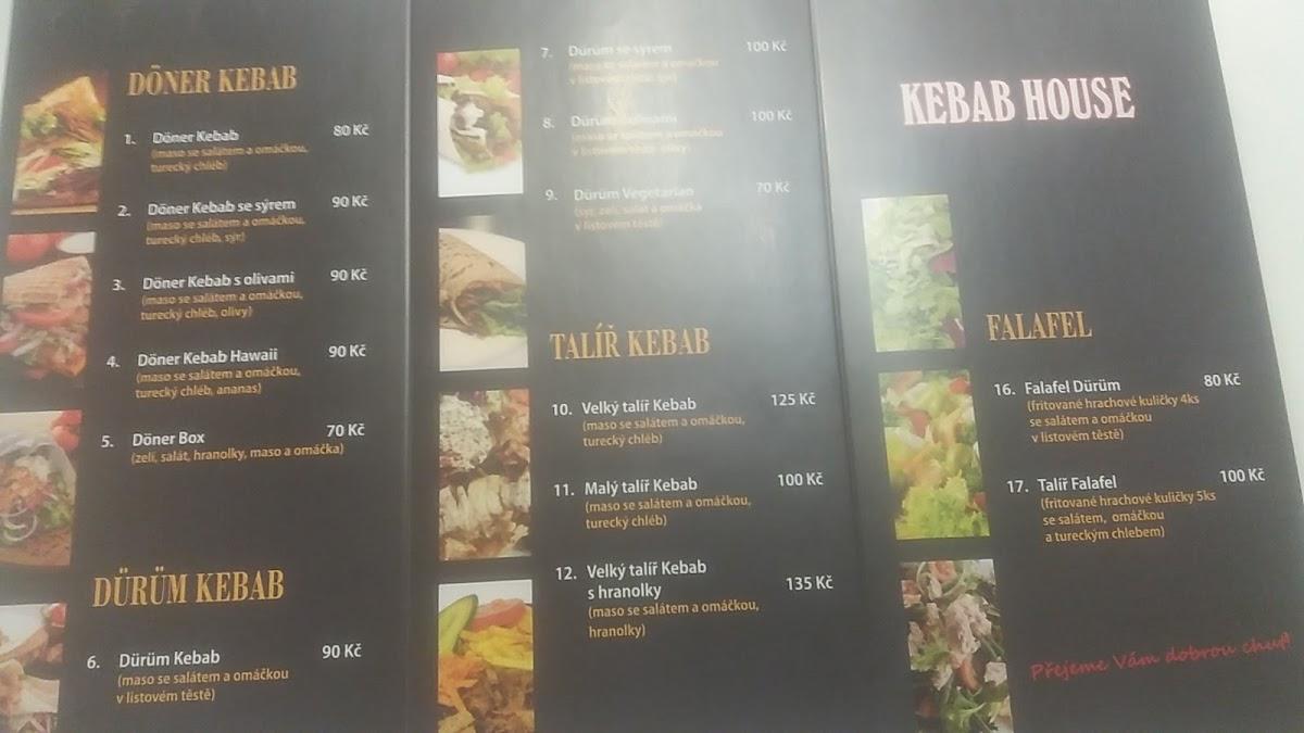 Menu at KEBAB HOUSE restaurant, Polná