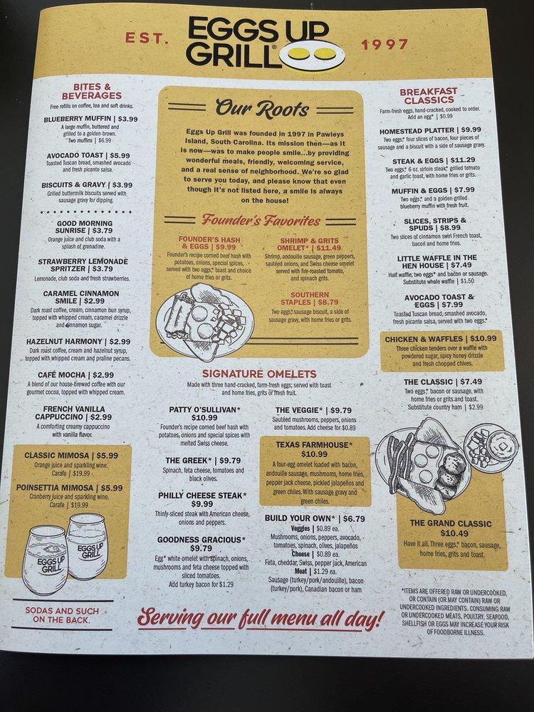 Carta del restaurante Eggs Up Grill, Johnson City