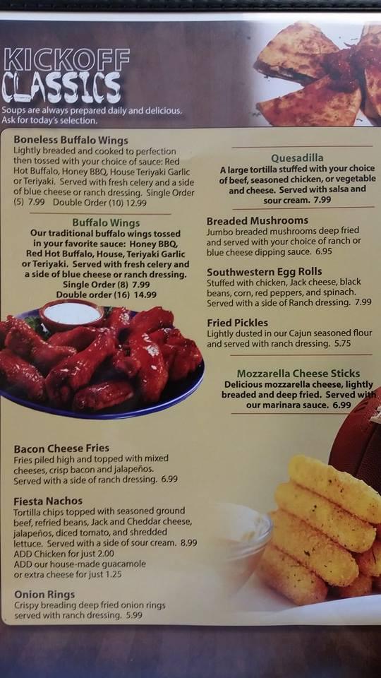 Menu at Park Avenue Sports Cafe, Beaver Dam