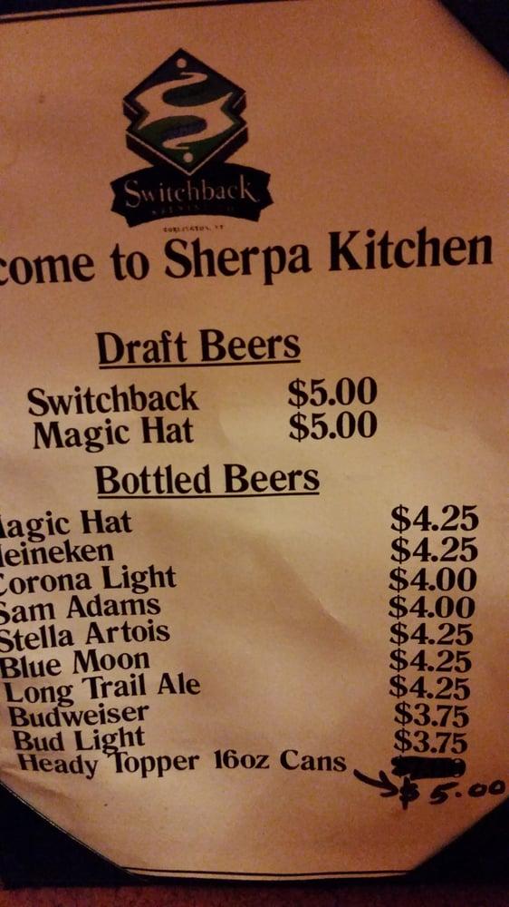 Menu at Sherpa Kitchen restaurant, Burlington