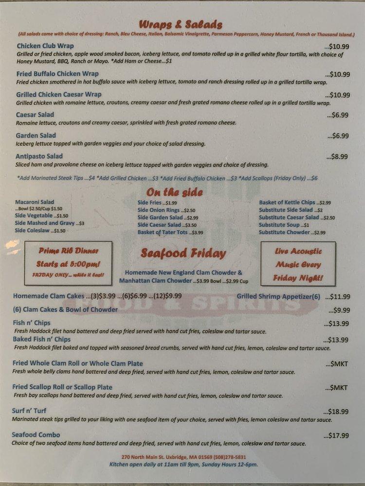 Menu at Kapi's Pub Inc, Uxbridge