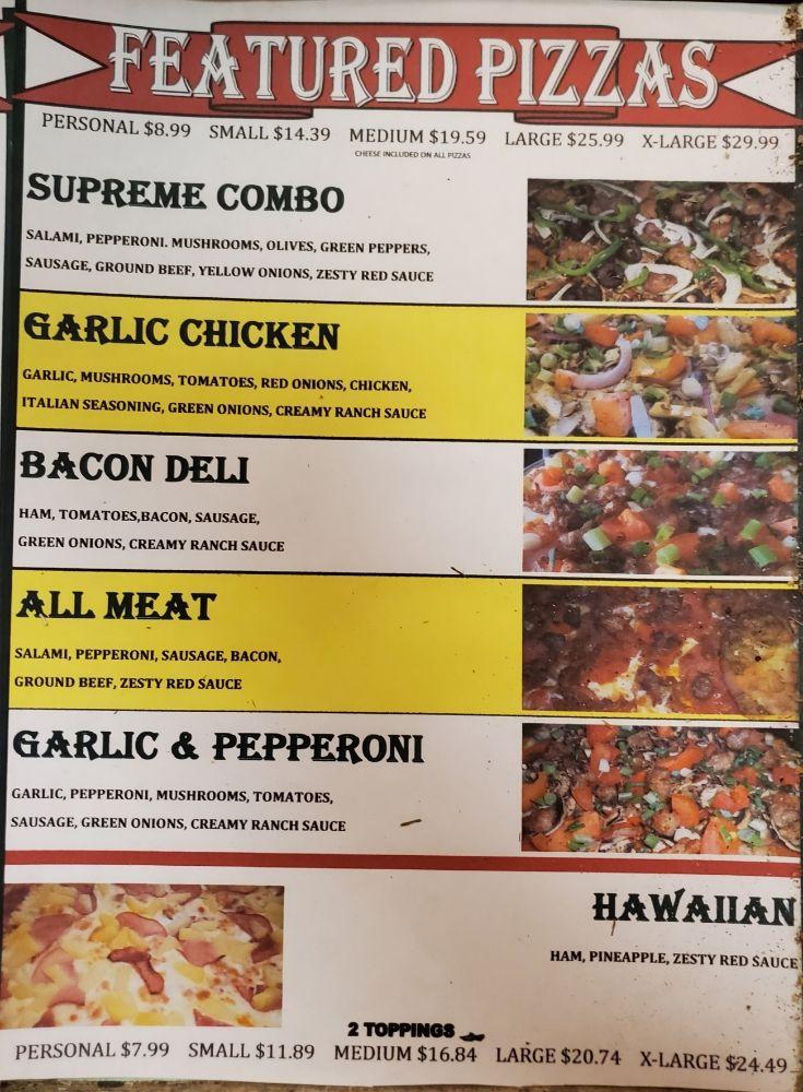 Menu at King City Pizza pub & bar, King City