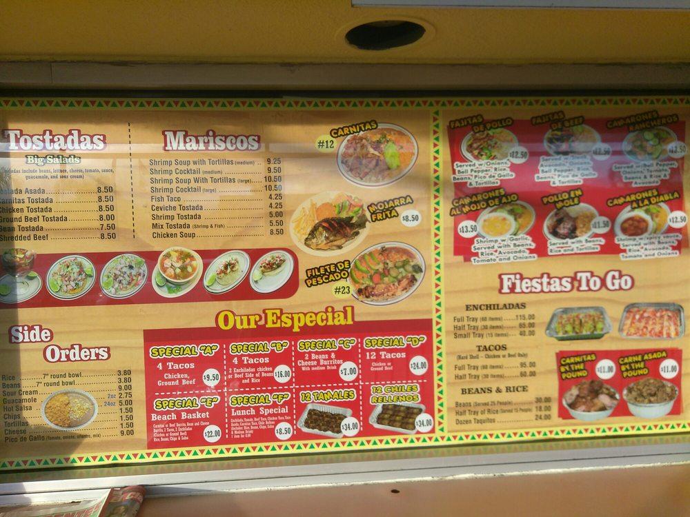 Menu at El Burrito Junior restaurant, Lomita