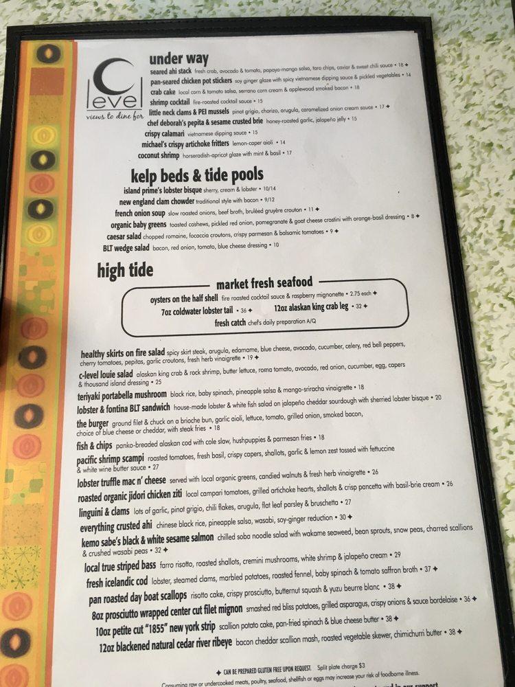 Menu at Island Prime steakhouse, San Diego, 880 Harbor Island Dr