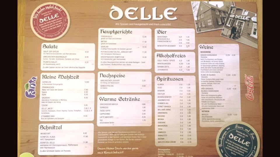 Carta de Restaurant Delle, Wuppertal