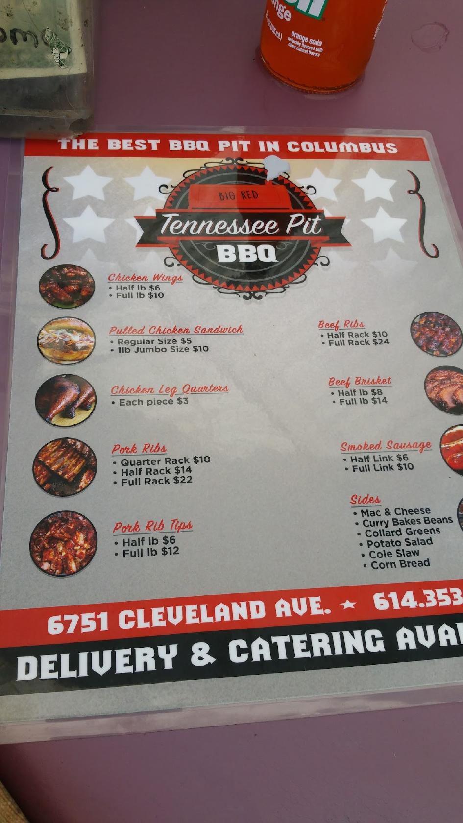 Menu at Tennessee Pit BBQ Food Truck, Columbus