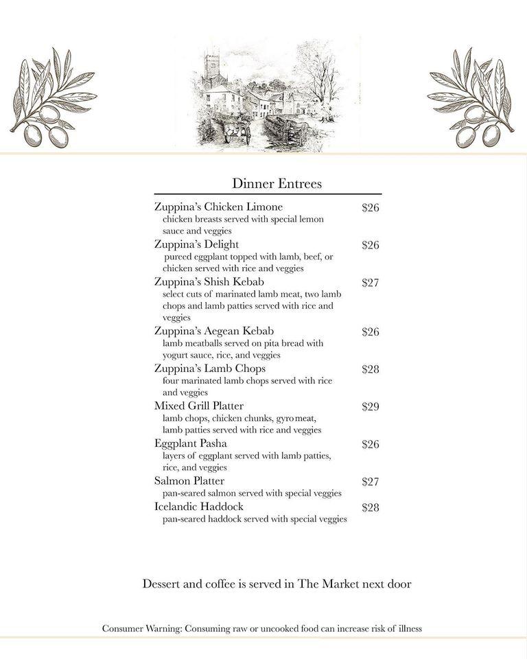 Menu at Cafe Zuppina, Lakeland, Florida Ave S