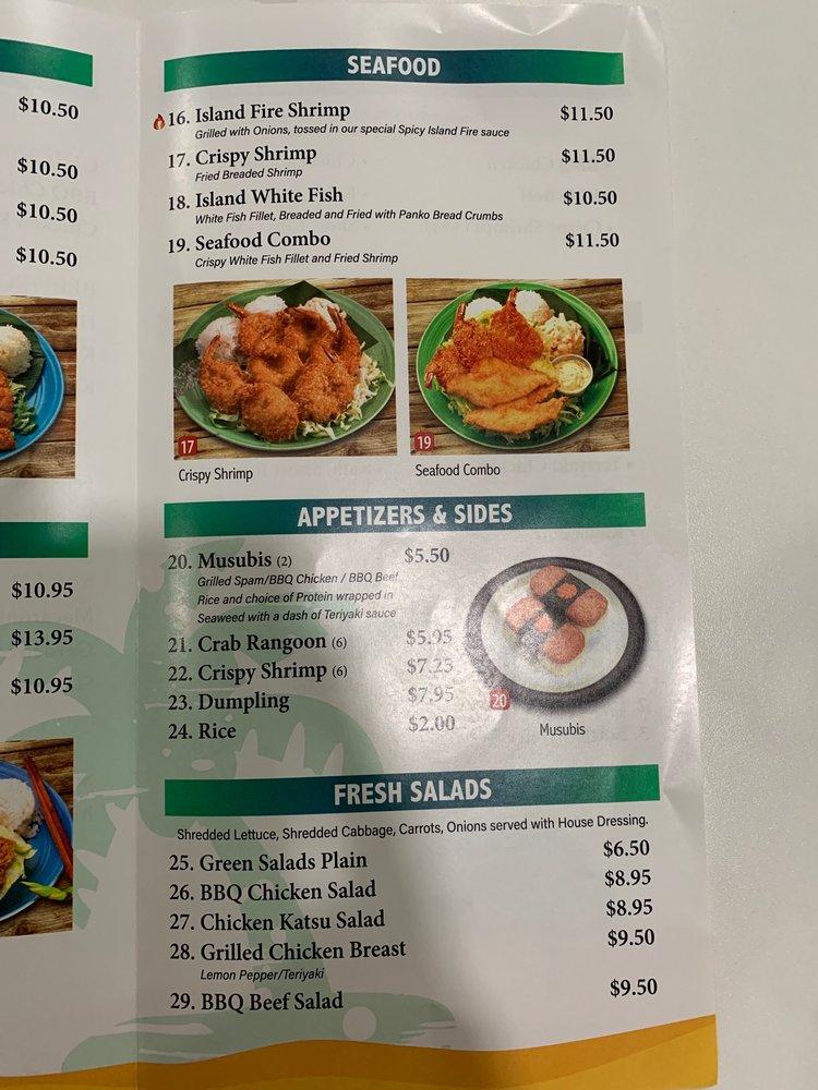Carta de Haiku Hawaiian BBQ, Salinas