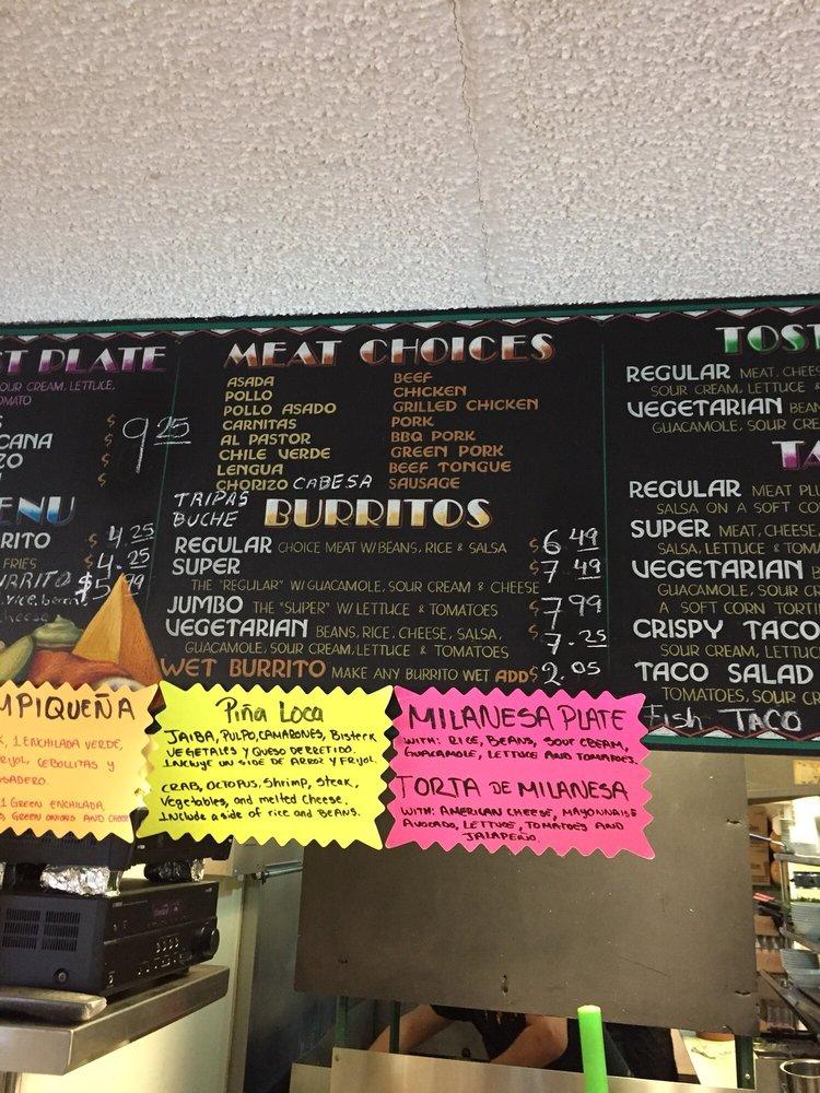 Menu at El Parian Taqueria restaurant, North Highlands, Watt Ave