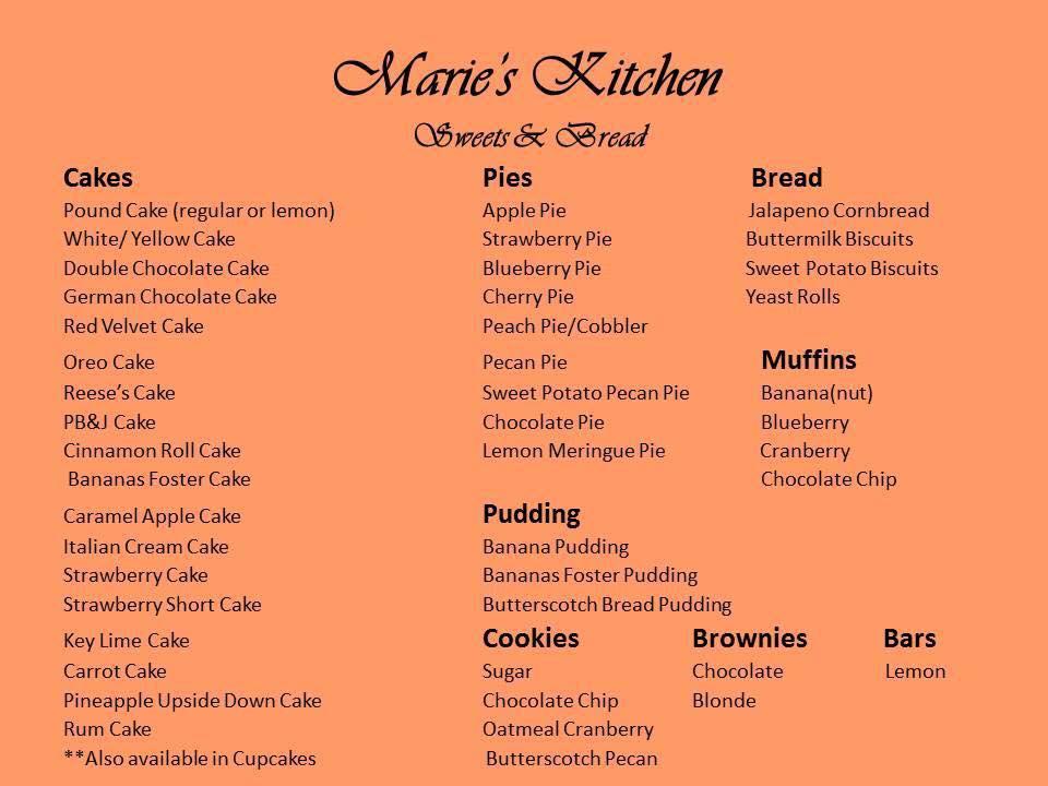 Menu At Marie S Kitchen Restaurant Ellenwood   R29e Maries Kitchen Menu 