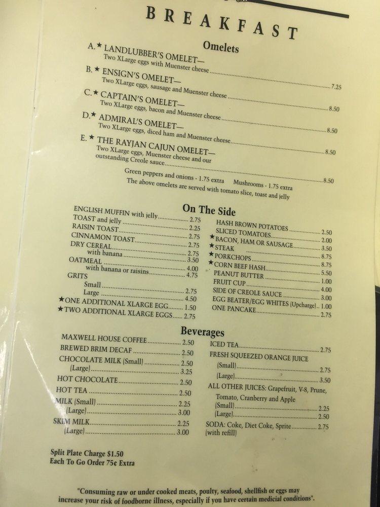 Menu at Cove Inn Coffee Shoppe restaurant, Naples