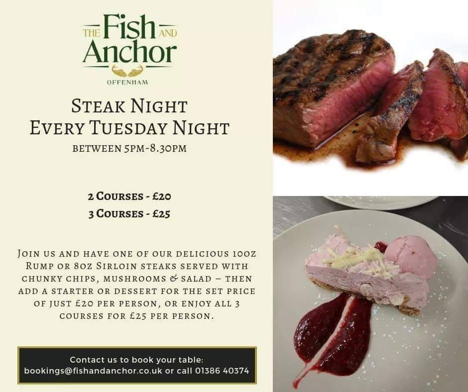 Menu at The Fish and Anchor Inn pub & bar, Evesham