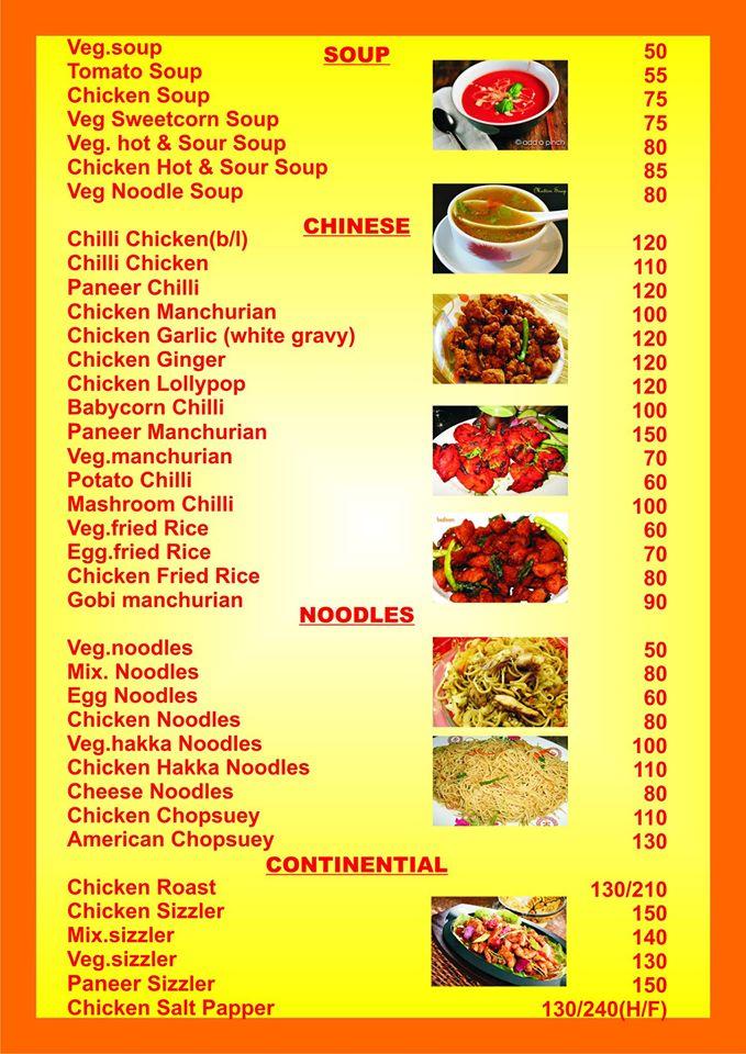 Dilli 6 Restaurant menu