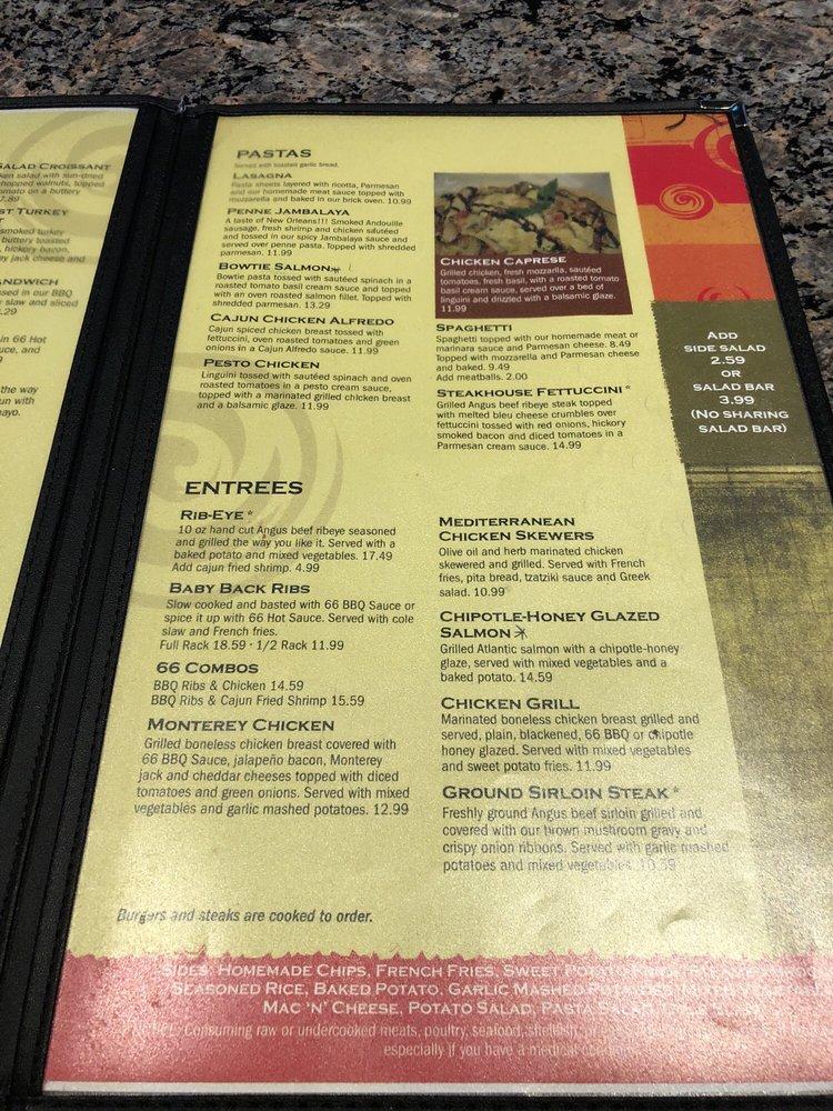 Menu at Sixty Six Grill and Taphouse pub & bar, WinstonSalem
