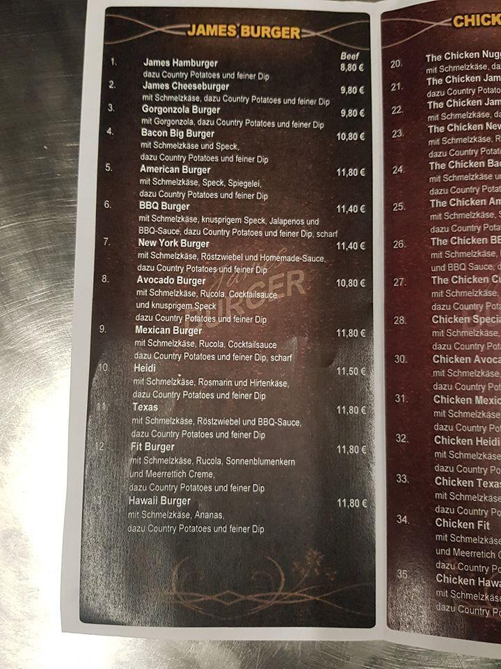Menu at Tantra Bar & Lounge, Munich