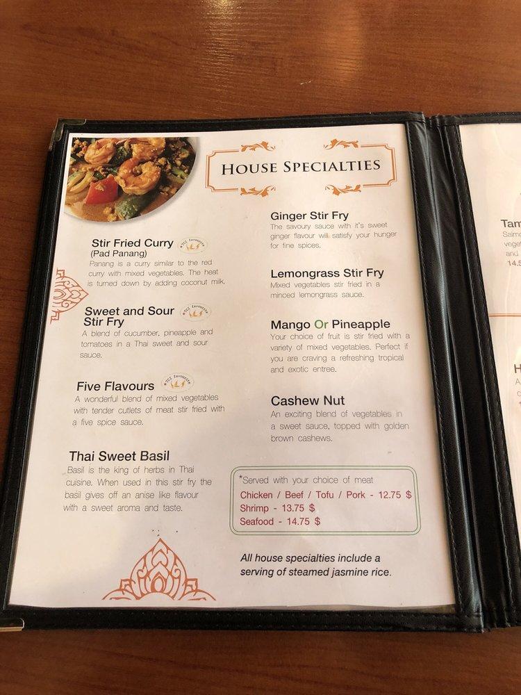 Menu at Thai Coconut Island restaurant, Cambridge, 580 Hespeler Rd