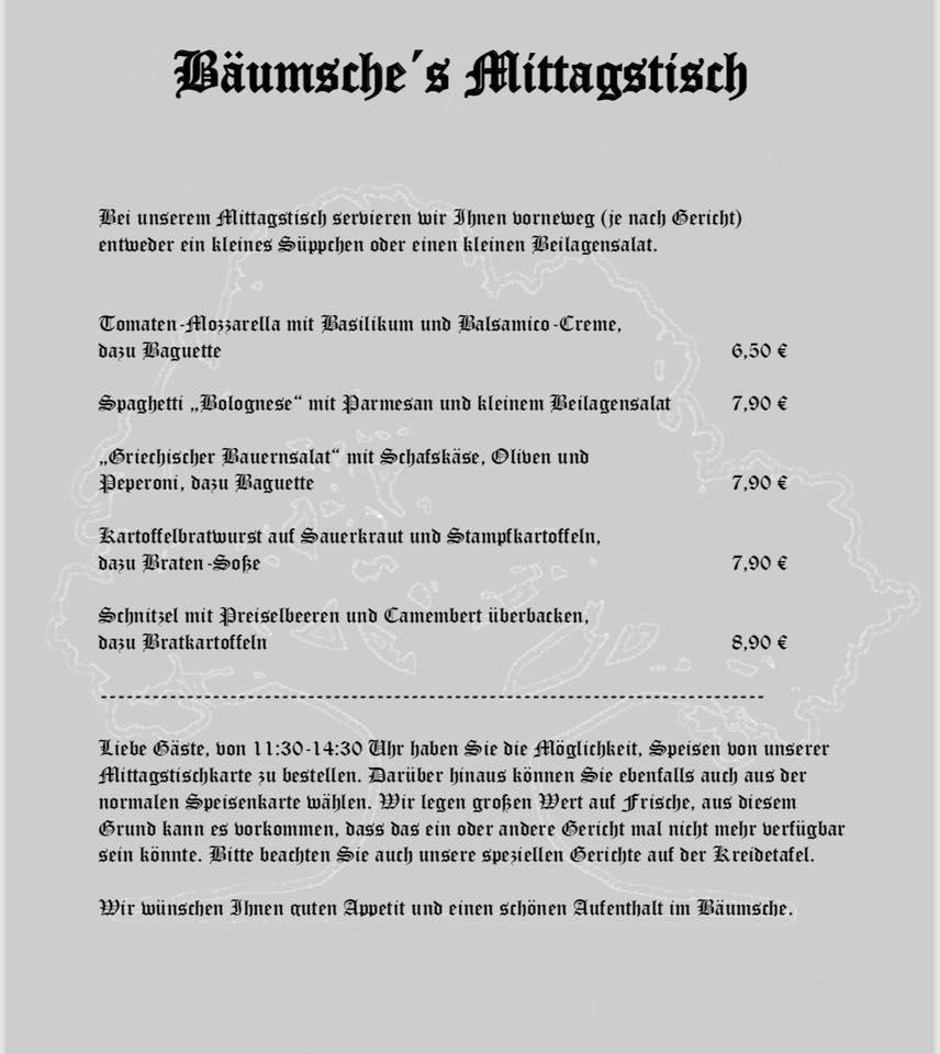 Speisekarte Von B Umsche Am Bahnhof Restaurant Langen Hessen