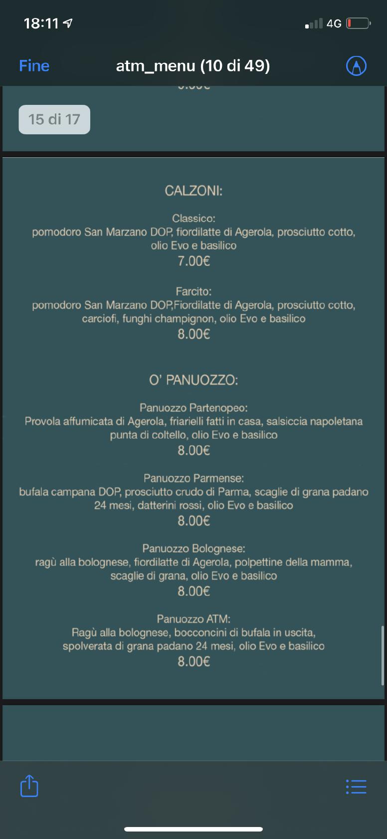 Menu Da ATM Ancora Tre Morsi Ristorante Milano Via Termopili