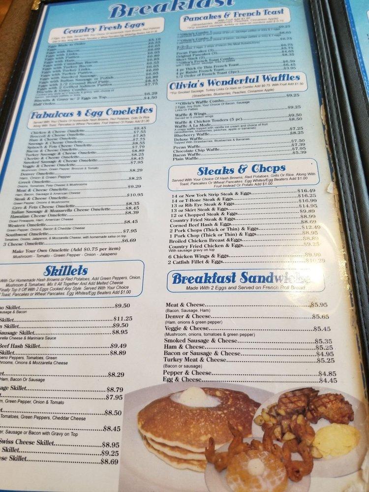 Menu at Olivia's Family Restaurant, Dolton